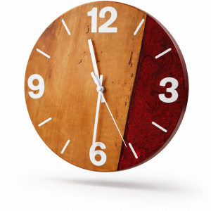 Wanduhr Ø 30cm mit Heimischen Zwetschgenholz