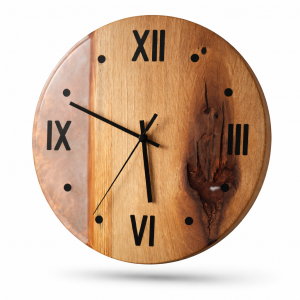 Wanduhr Ø 35cm in  Rustikaler Ast-Eiche