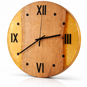 Wanduhr Ø 35cm in heimischem Eichenholz