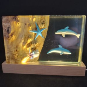 Einzigartige Handgefertigte Lampe – Maser-Pappel & Epoxidharz