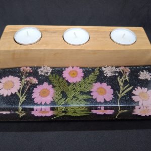 Handgefertigtes Teelicht aus Olivenholz & Epoxidharz