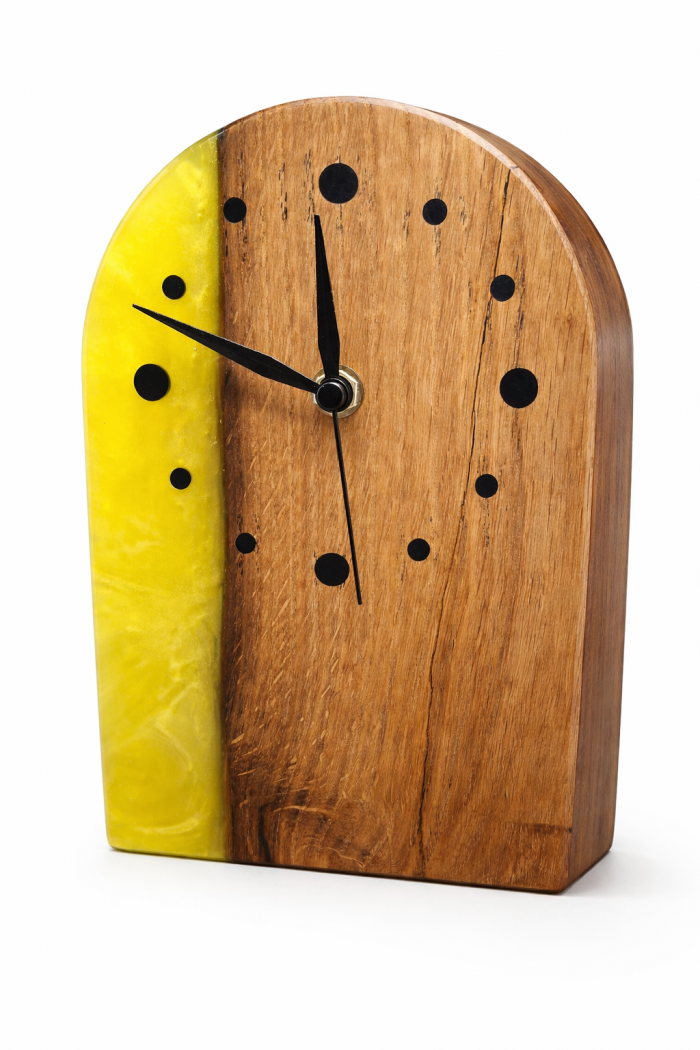 Eichenholz Rustikale  Standuhr "Gelb"