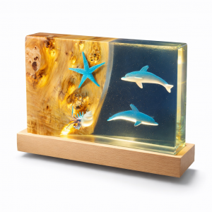 Einzigartige Handgefertigte Lampe – Maser-Pappel & Epoxidharz