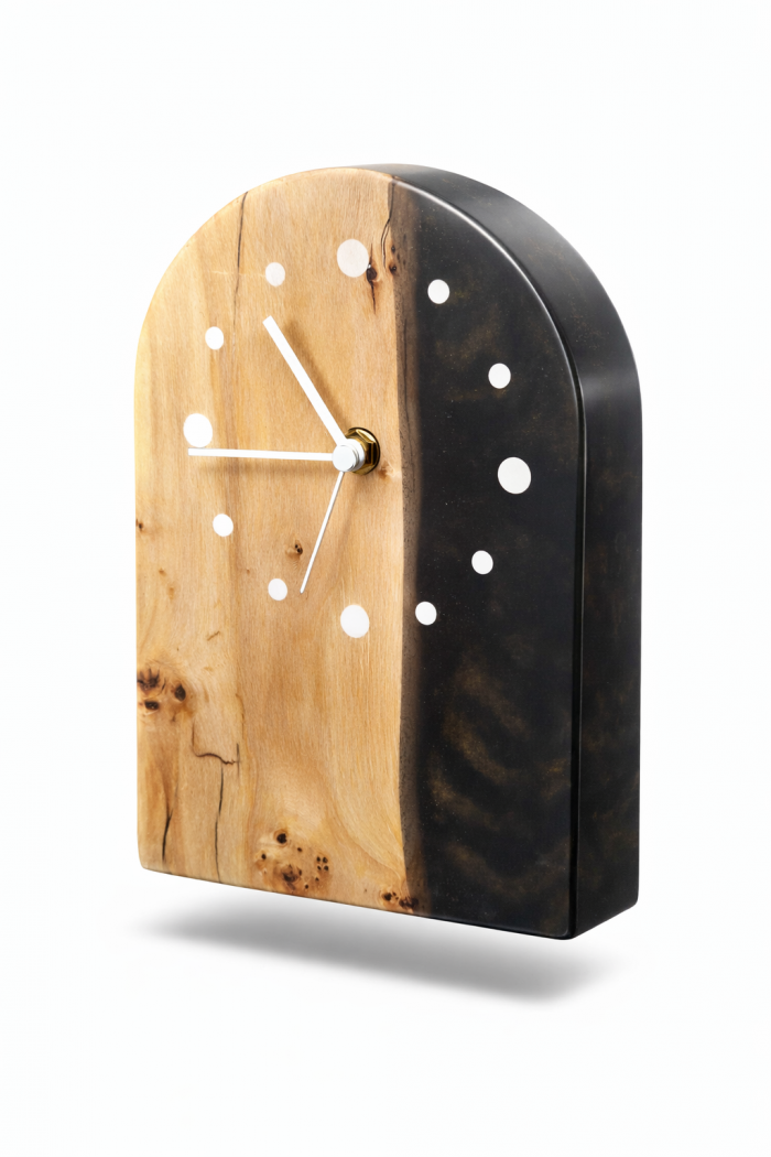 Maserpappel - Rustikale  Standuhr