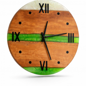 Zwetschgenholz - Wanduhr Ø 49  "zweifarbig"