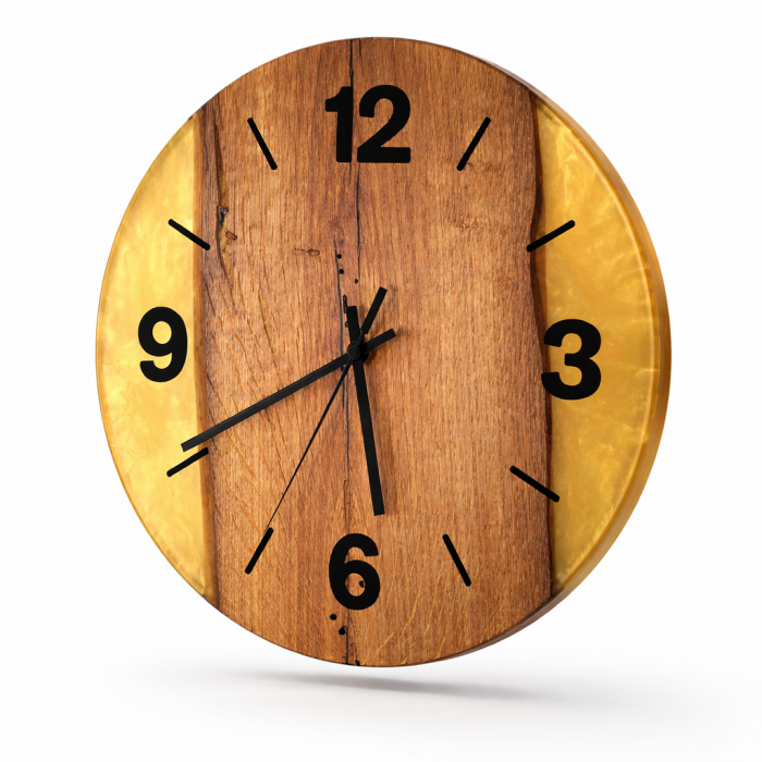 Wanduhr Ø 34 cm Rustikale Eiche