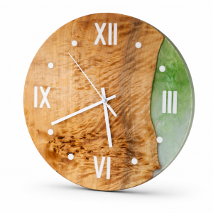 Wanduhr Ø 34 cm Maserpappel zweifarbig